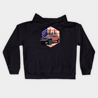 Jeep Gladiator (JT) - US Flag - Offroad Kids Hoodie